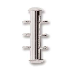 Vertical Loop 3 Strand Clasp Silver Plated 