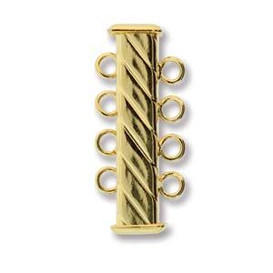Rectangle 4-Strand Clasp Gold Plated