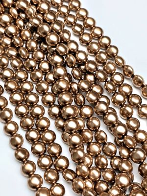 Coin Pearls Czech Glass - Brown 9x6mm