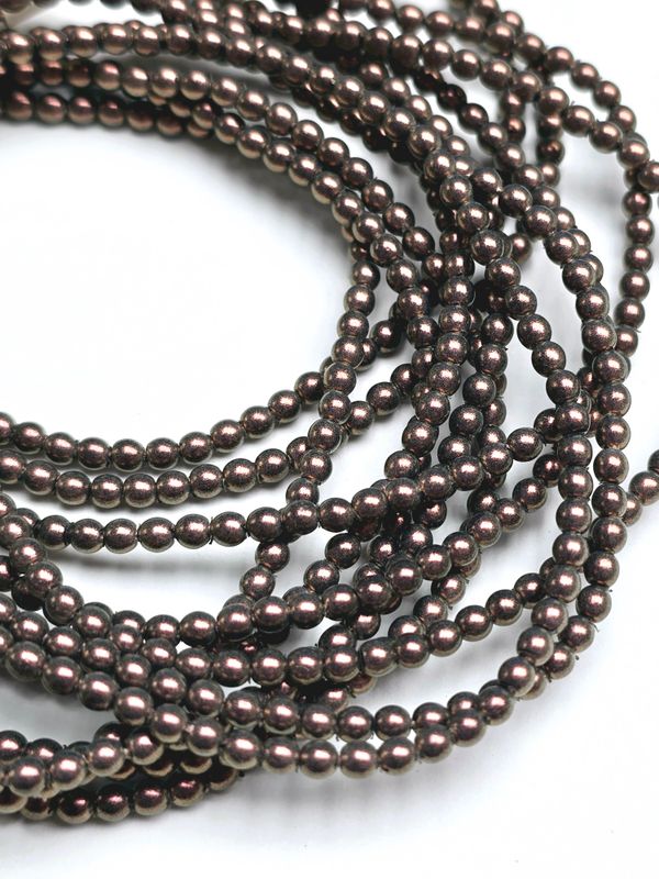 3mm Round Beads: Polynesian Dusty Mauve/Purple