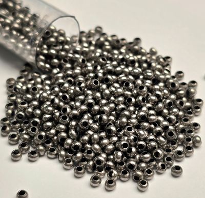 11/0 Metal Seed Beads: Silver Oxide (40 Grams)