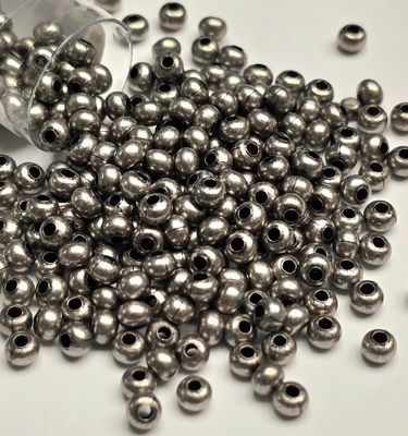 8/0 Metal Seed Beads: Silver Oxide (14 Grams)