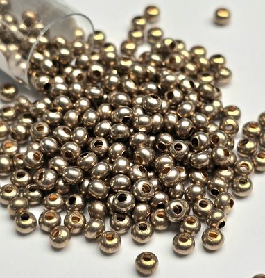 8/0 Metal Seed Beads: Matte 24kt Gold Plated (14 Grams)