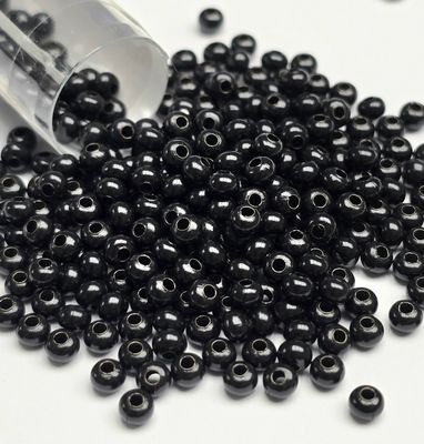 8/0 Metal Seed Beads: Black