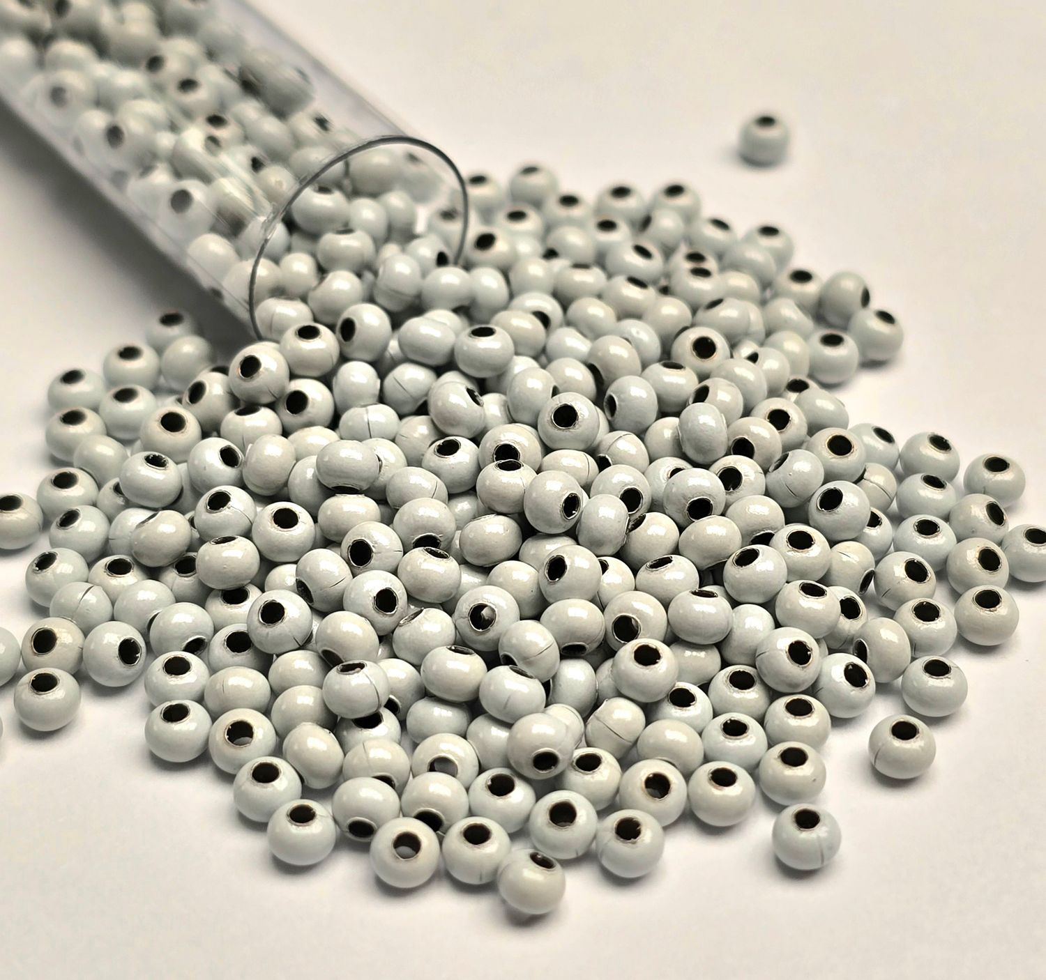 8/0 Metal Seed Beads: White
