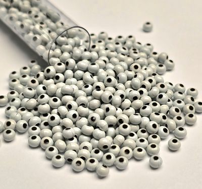 8/0 Metal Seed Beads: White