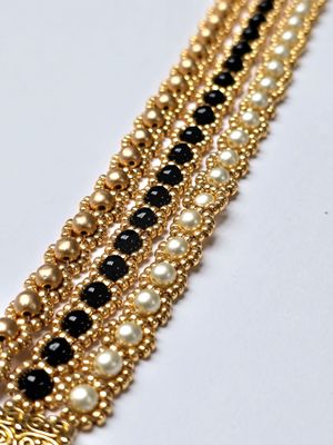 Daisy Chain Bracelet Kit: Gold-Black-Cream
