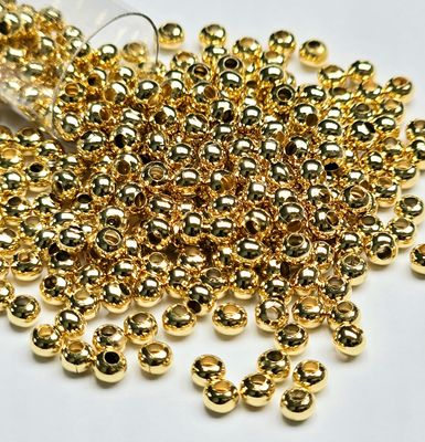 8/0 Metal Seed Beads: 24kt Gold Plated (14 grams)