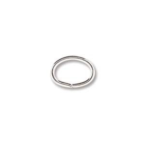 Oval Jump Rings:  6x8mm Silver Plated