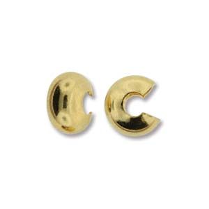 Crimp Covers: 6mm Gold Plated 