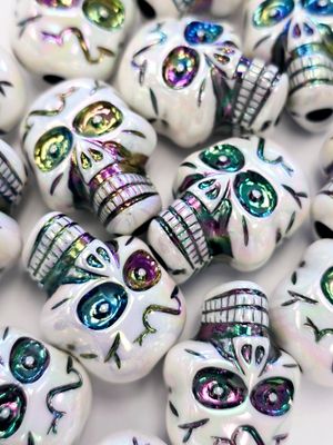 Colorful Skull Beads (2 piece bag)