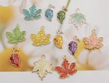 Leaf Charms: Assorted Enameled