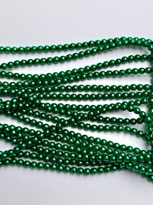 3mm Round Beads: Emerald Pearl