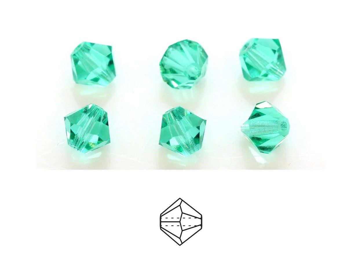 6mm Bicone Crystals: Caribbean Sea