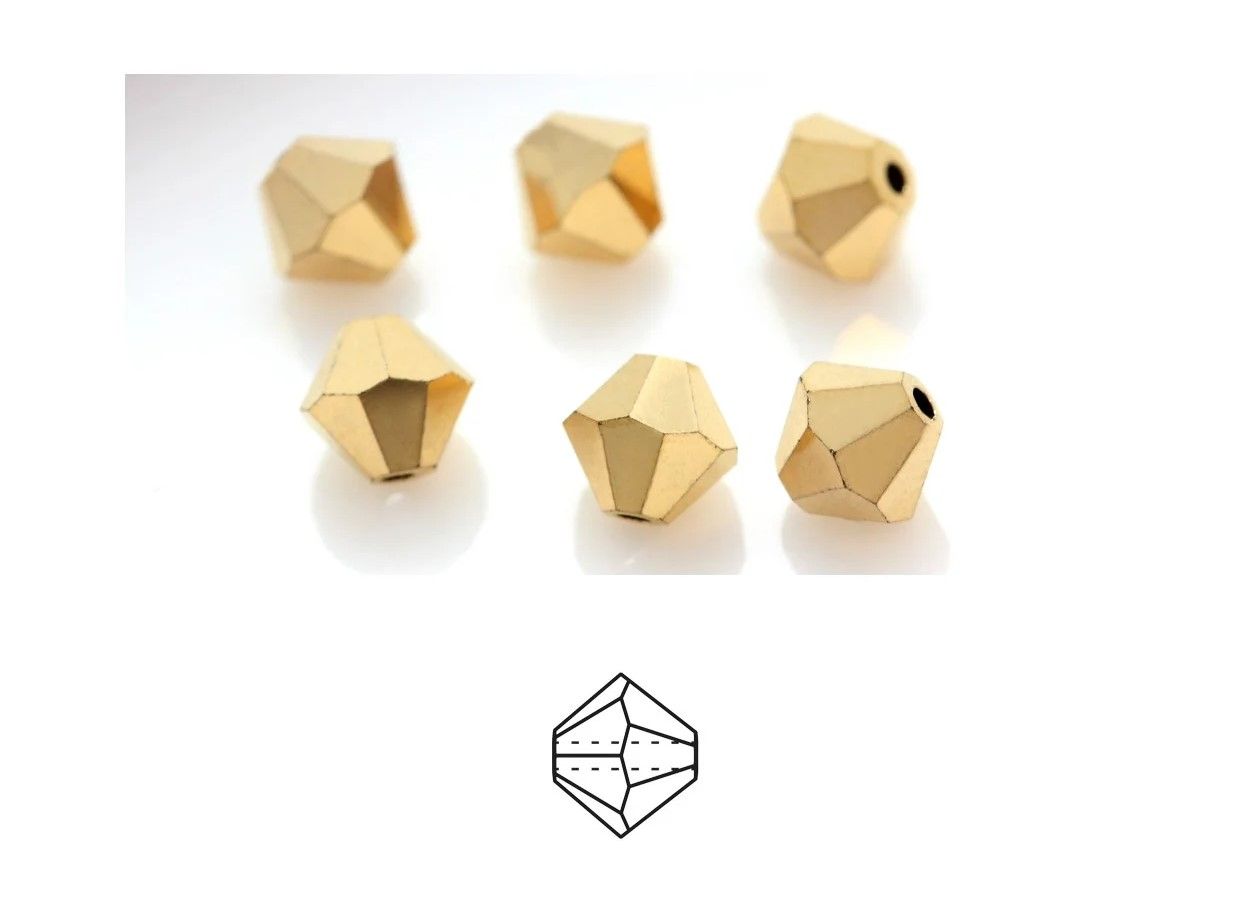 6mm Bicone Crystals: Crystal Aurum