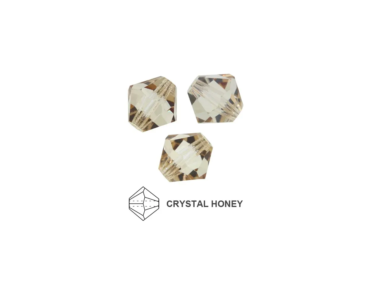 6mm Bicone Crystals: Honey