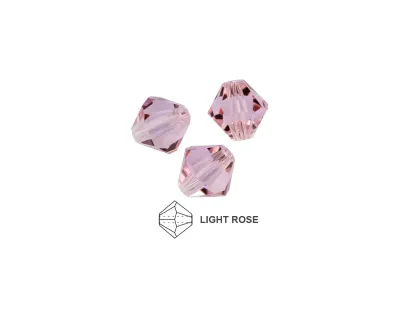 6mm Bicone Crystals: Light Rose