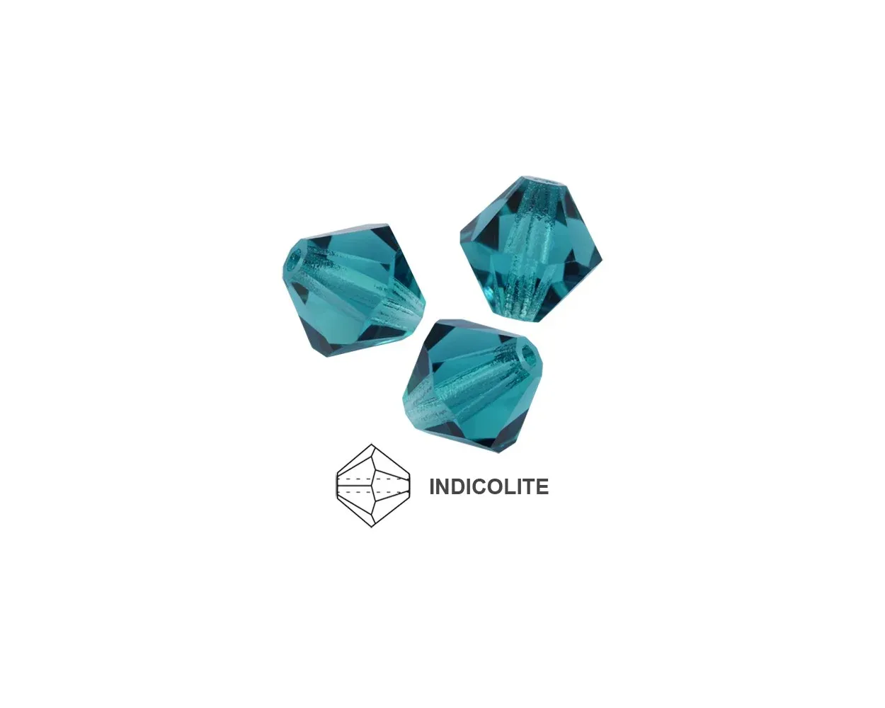 6mm Bicone Crystals: Indicolite 