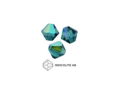 6mm Bicone Crystals: Indicolite AB