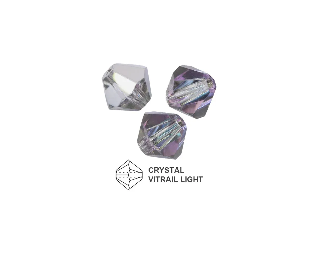 6mm Bicone Crystals: Vitrail Light