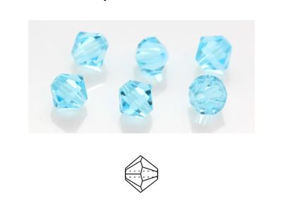 6mm Bicone Crystals: Aqua Bohemica
