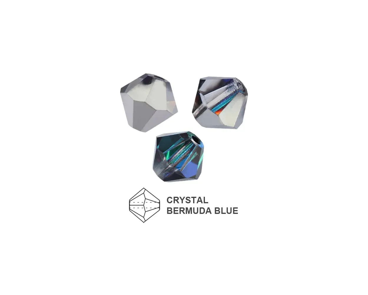 6mm Bicone Crystals: Bermuda Blue