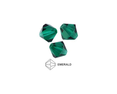 6mm Bicone Crystals: Emerald