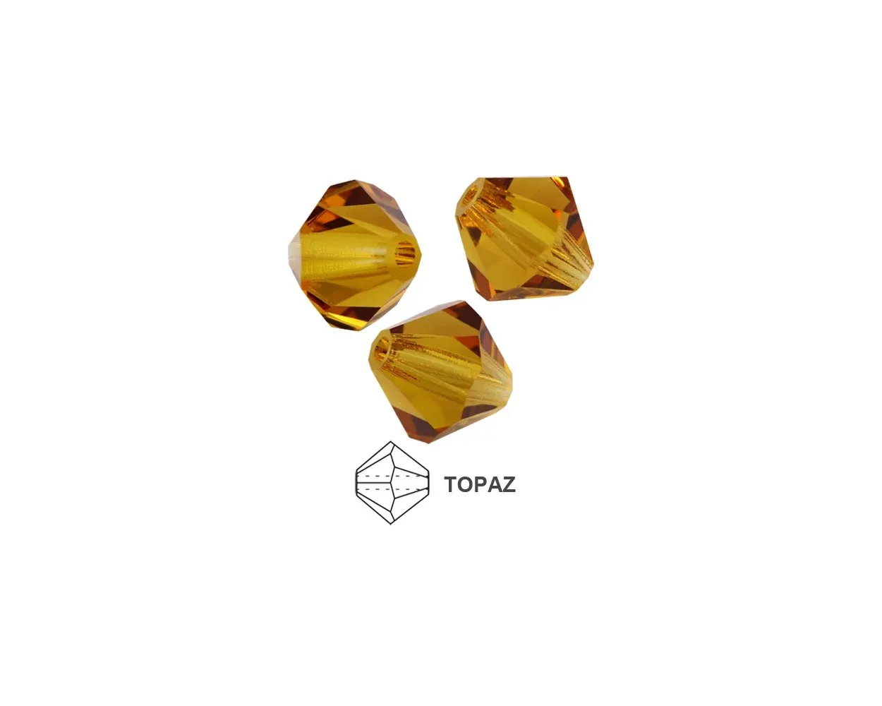 6mm Bicone Crystals: Topaz 