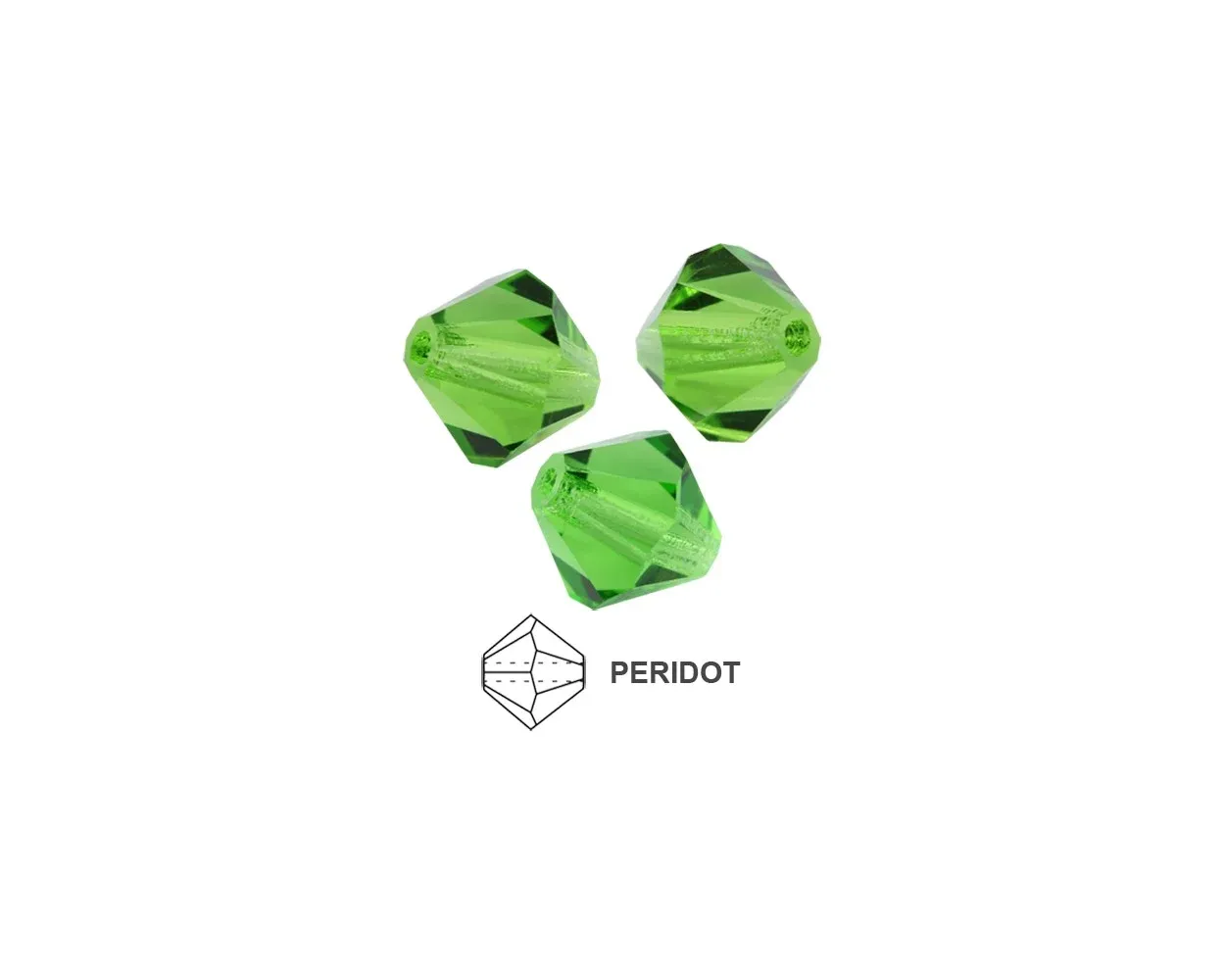 6mm Bicone Crystals: Peridot