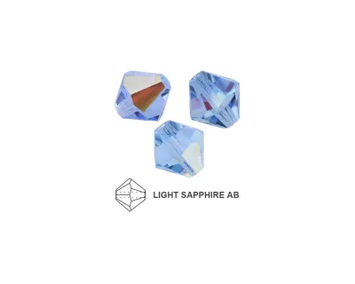 6mm Bicone Crystals: Sapphire AB