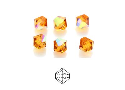 6mm Bicone Crystals: Topaz AB