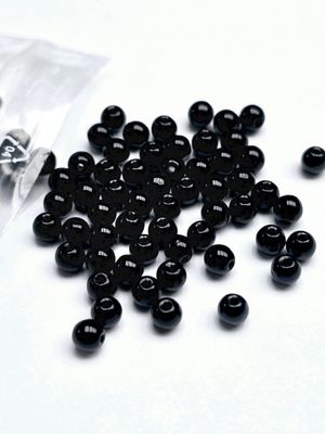 4mm Round Beads: Jet Black