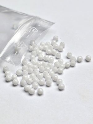 3mm Round Beads: Opaque White