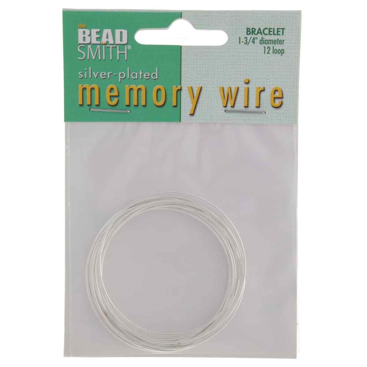 Memory Wire (Bracelet): 1 3/4" Diameter - 12 turns - Silver Plated Stainless Steel - CBWS17512