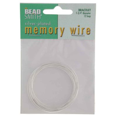 Memory Wire (Bracelet): 1 3/4" Diameter - 12 turns - Silver Plated Stainless Steel - CBWS17512