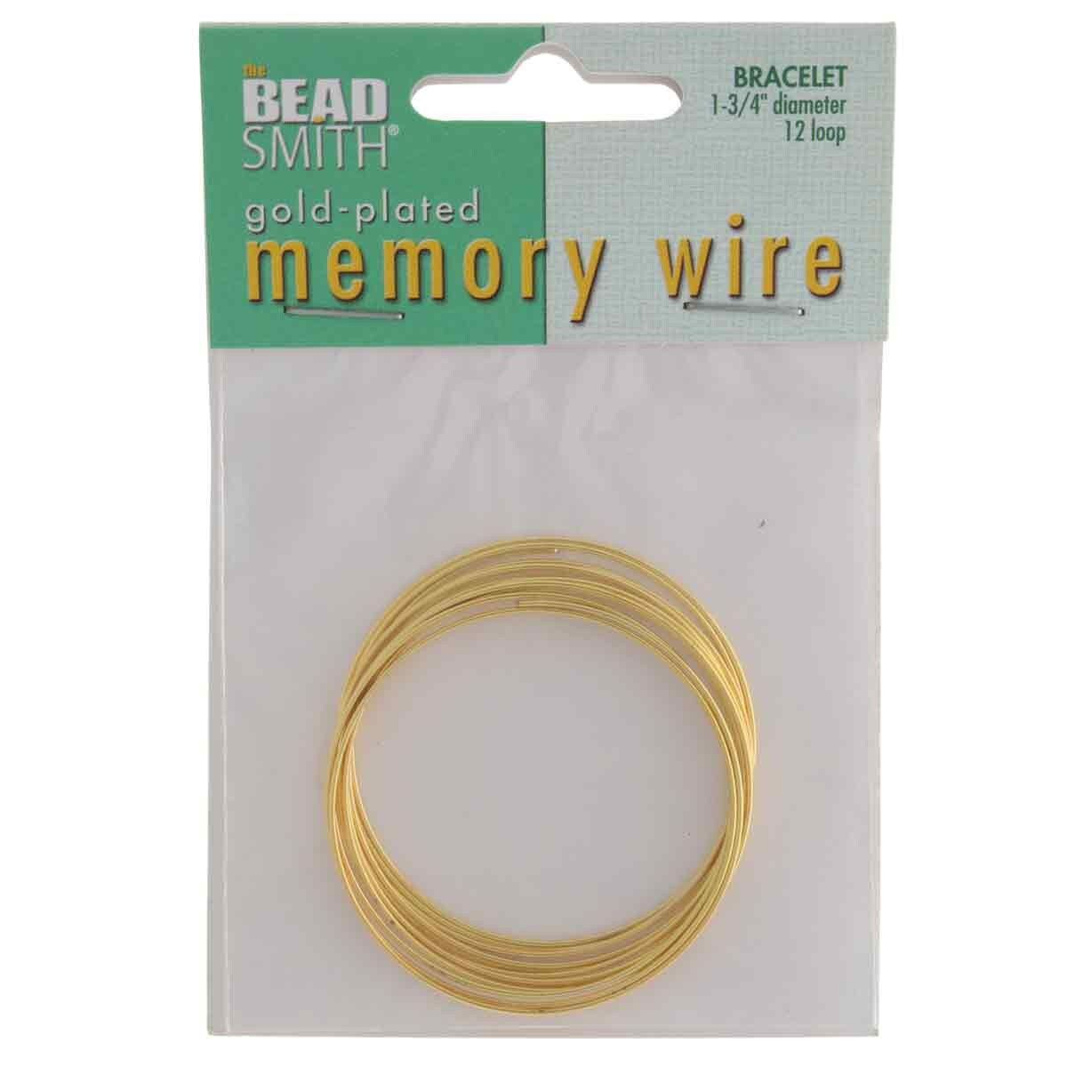 Memory Wire (Bracelet): 1 3/4" Diameter - 12 turns - Gold Plated Stainless Steel - CBWG17512