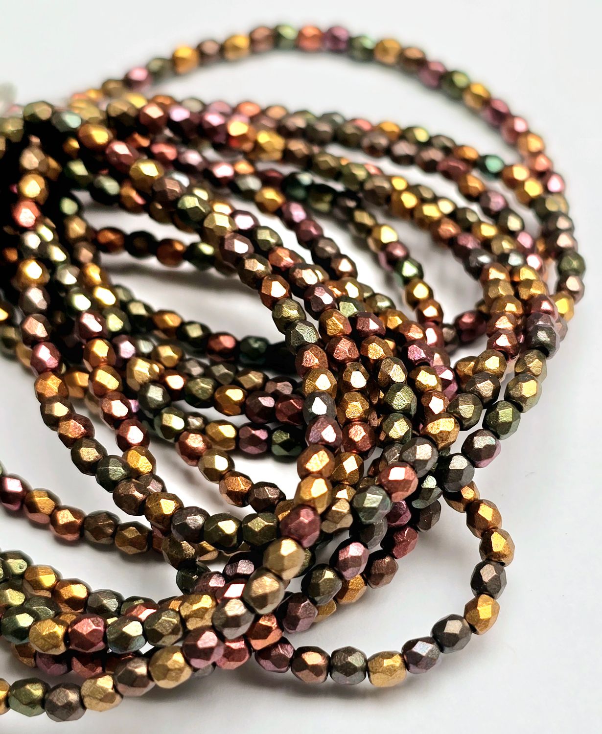 3mm Fire Polish - Matte Metallic Mix