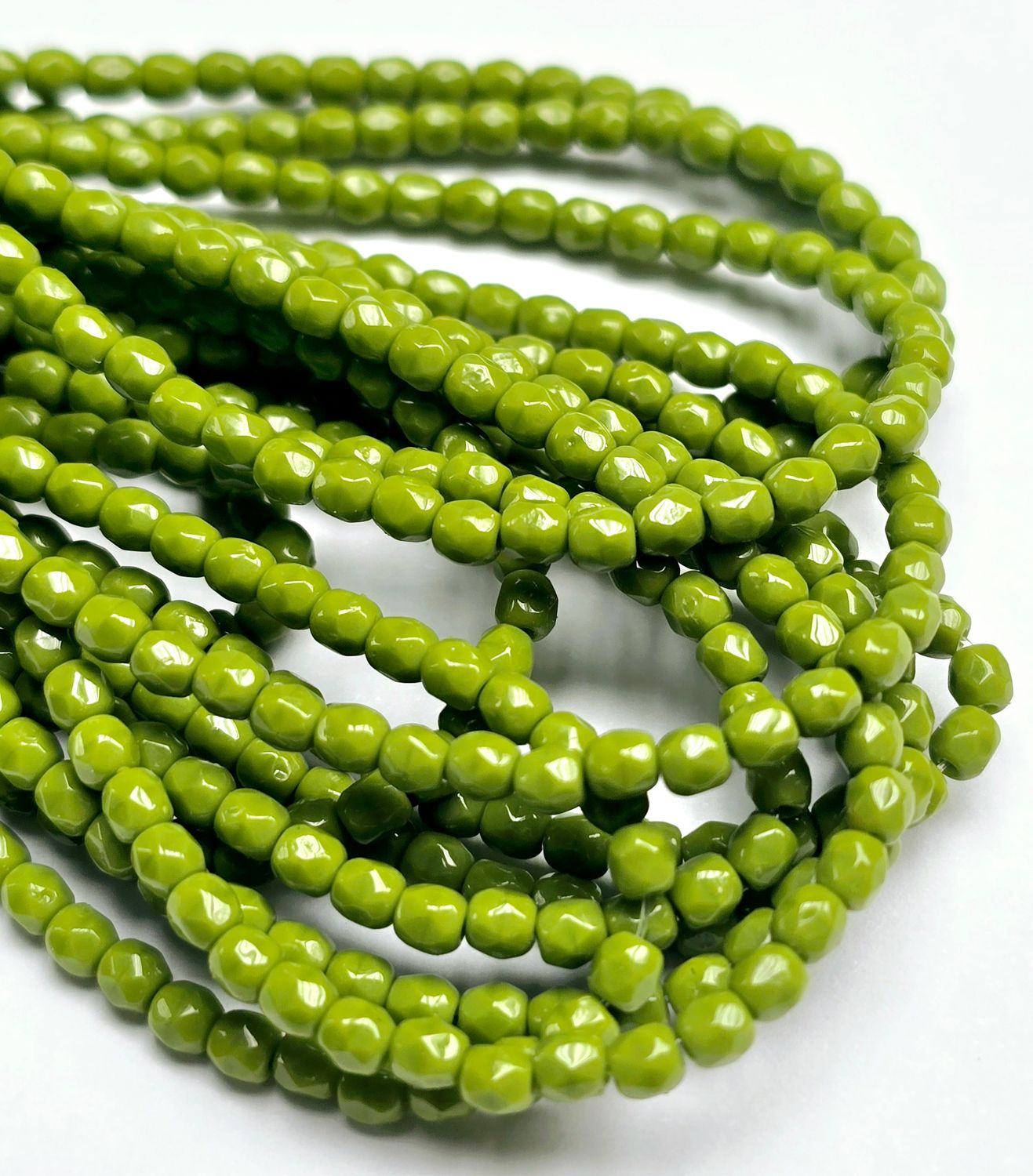 3mm Fire Polish - Avocado Green