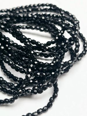 3mm Fire Polish - Jet