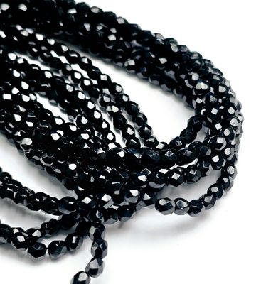 4mm Fire Polish - Jet