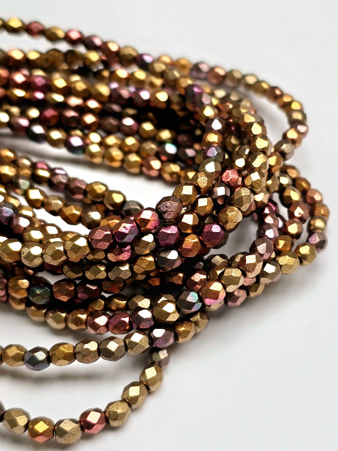 4mm Fire Polish - Matte Metallic Mix