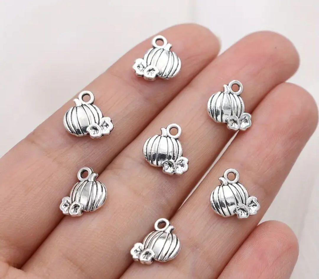 Mini Silver Pumpkin Charms