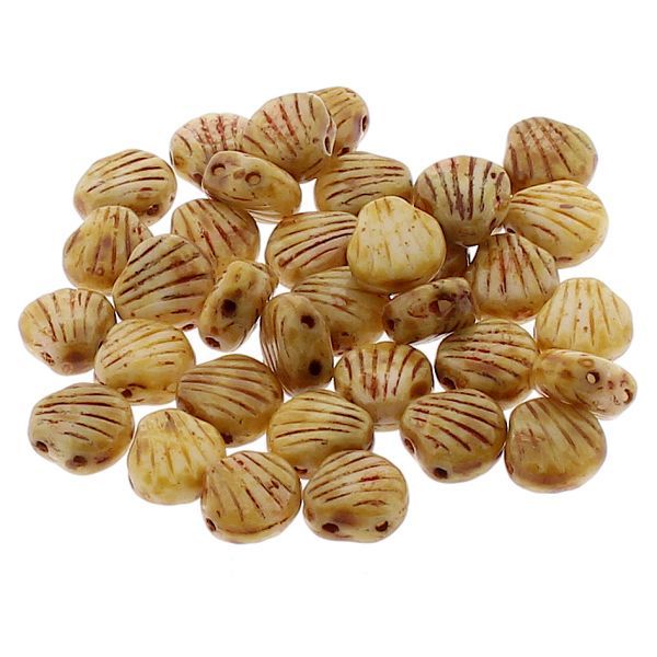 Shelly Shell Beads: Butter Pecan