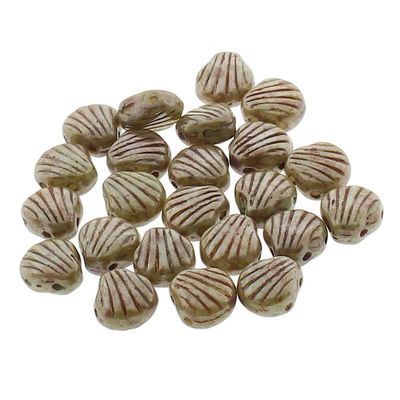 Shelly Shell Beads: Chalk Lazure Green