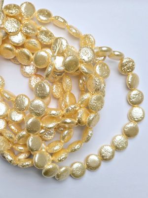12mm Czech Coin Pearls: Cream