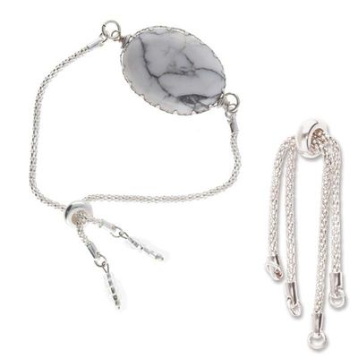 Partially Finished Bracelet End: Silver Plated