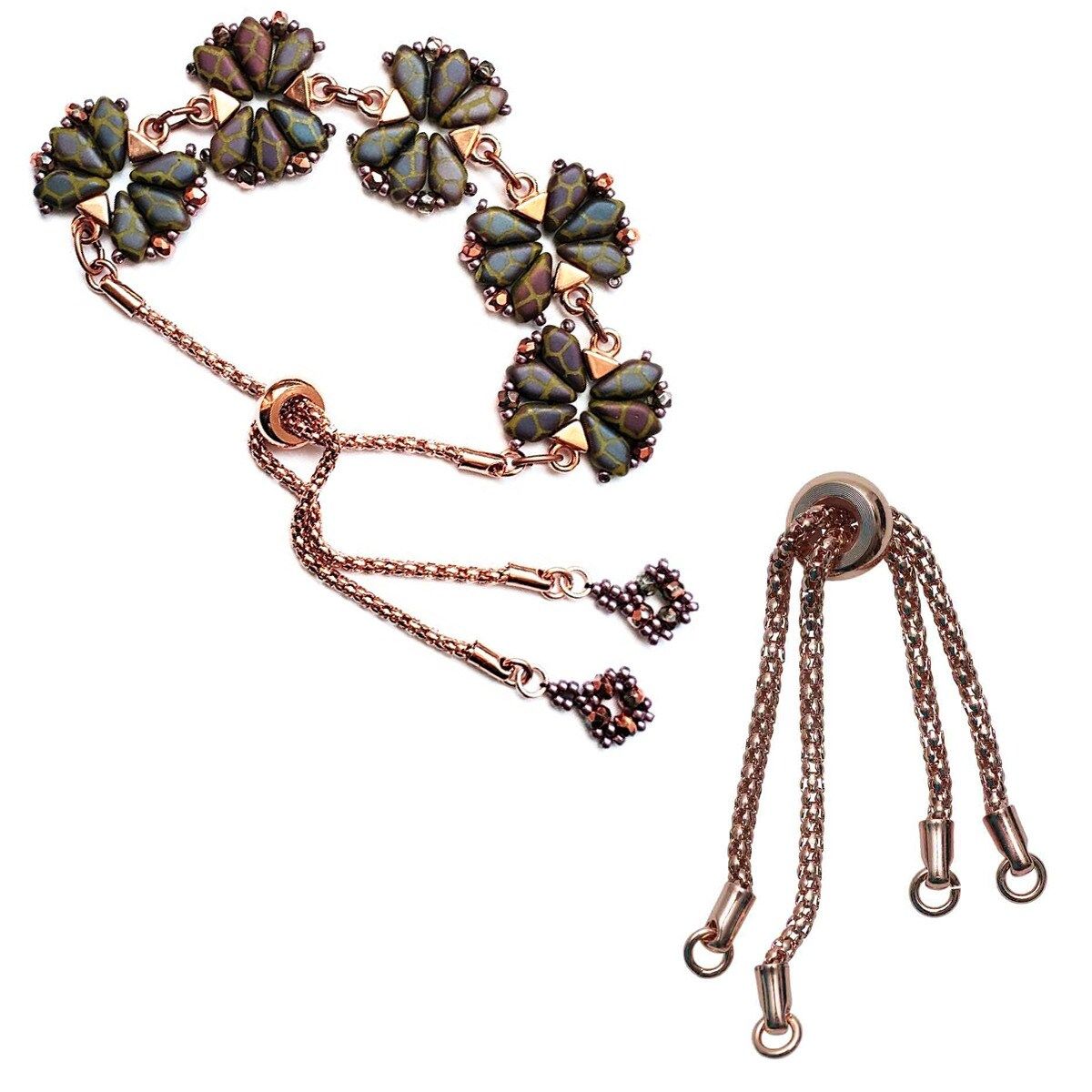 Partially Finished Bracelet End: Rose Gold