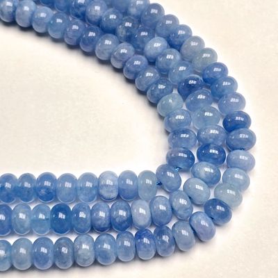 8mm Smooth Rondelle: Aquamarine