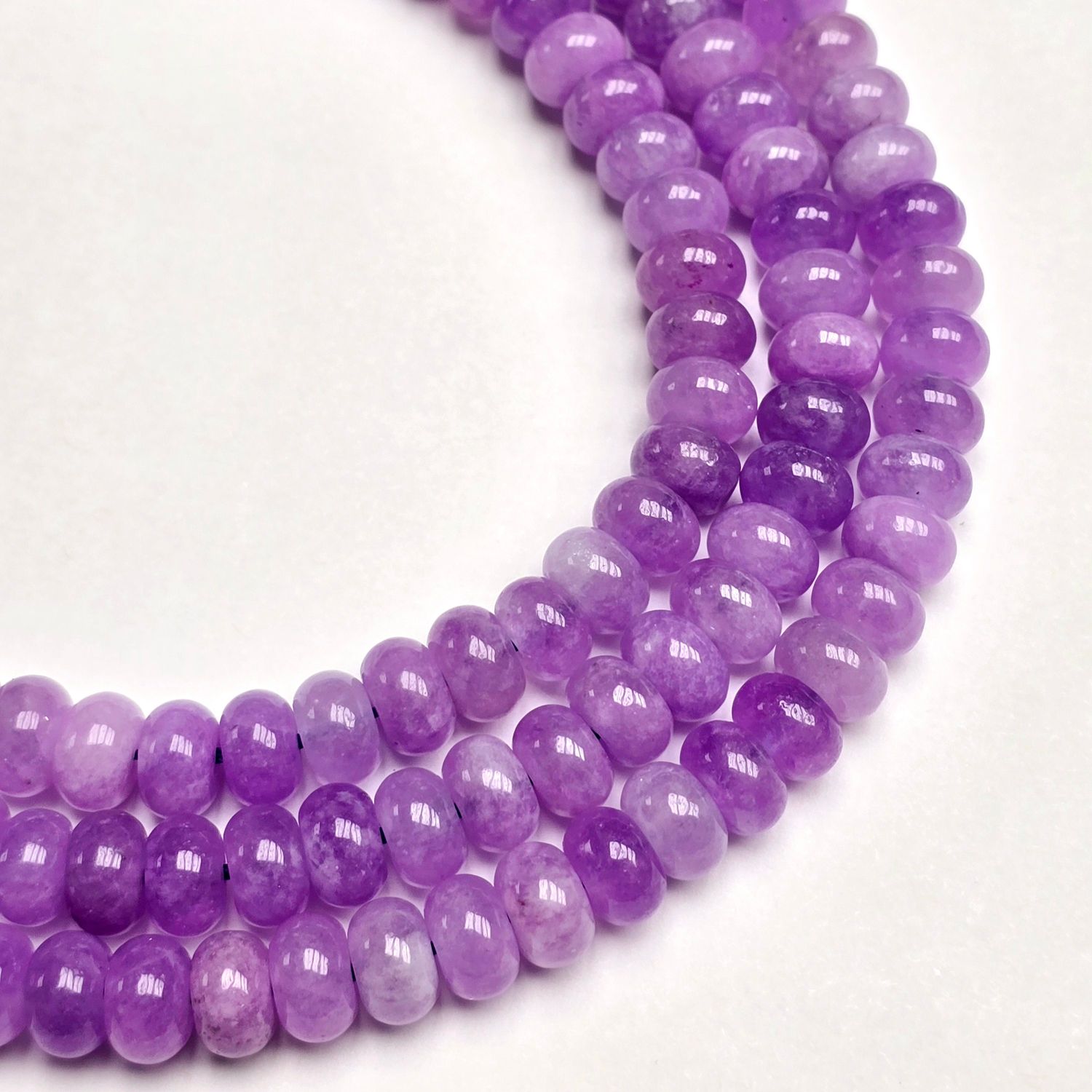 8mm Smooth Rondelle: Purple Chalcedony