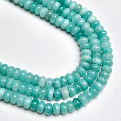 8mm Smooth Rondelle: Amazonite